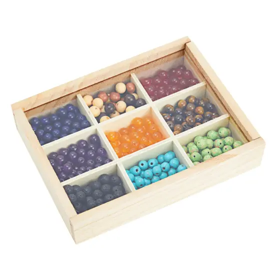Small Unfinished Wood Box with Lid, 9 Compartment Storage Boxes (6.75 x 1.4 x 5.1 inches, 2 Pack) {4}