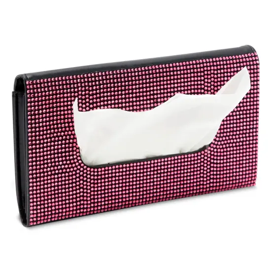 Hot Pink Sun Visor Tissue Holder for Car, 12 Bags of Refill Tissues, 24 Sheets Each {6}