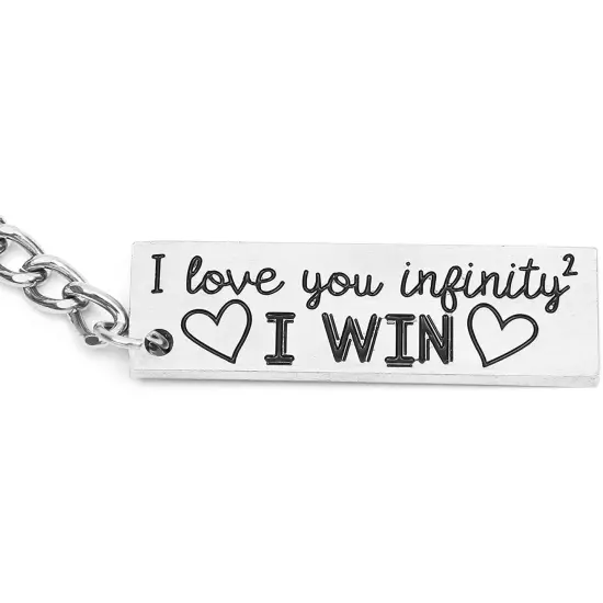 12 Pcs Silver Couples Keychains for Boyfriend Girlfriend, Metal Car Key and Bag Accessories for Men Women, I Love You, 0.6 x 4 in {4}