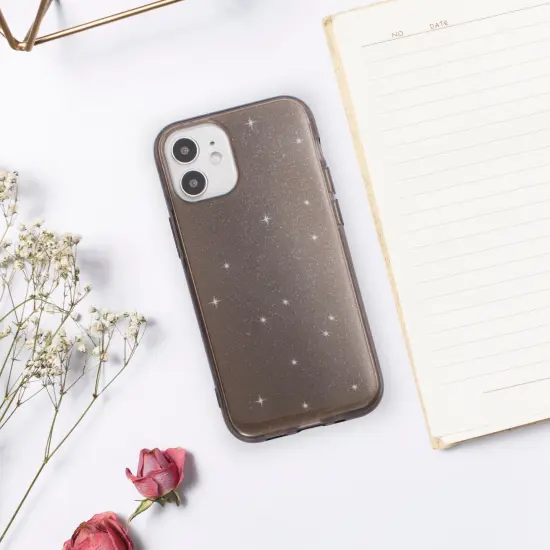 Insten Glitter Case Compatible with iPhone 12 Mini Case 5.4 Inch, Soft TPU Sparkle Protective Cases, Shock Absorption, Crystal Clear Black Bling Shinny Slim Cover for Women Girls {6}