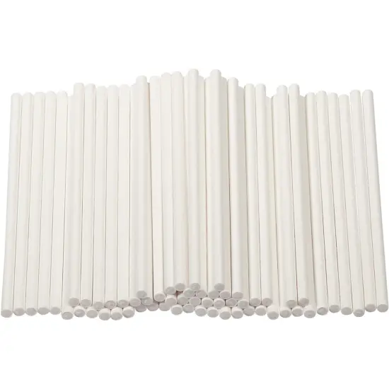 300 Pack Cake Pop Sticks 4 Inch Paper Treat Sticks for Lollipops, Candy Apples, Suckers (White) {1}