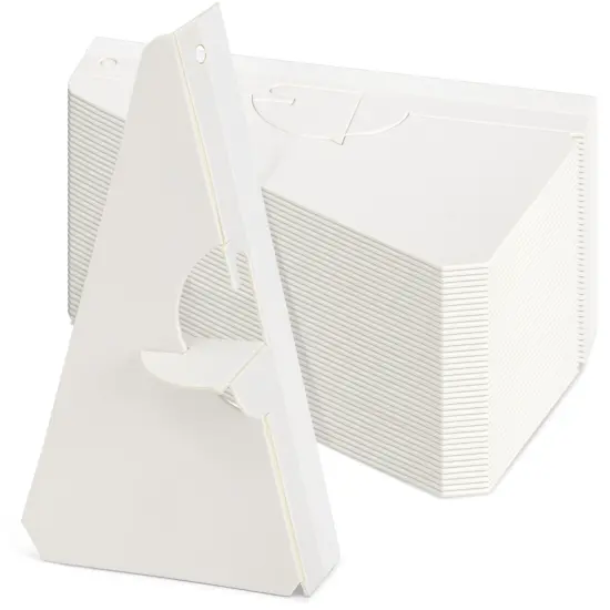 50-Pack Self-Stick 5 in Cardboard Easel Backs, Picture Frame and Art Easel Stand Bulk Pack for Photographs, Artwork, Posters, Signs, and Craft Projects (White) {1}