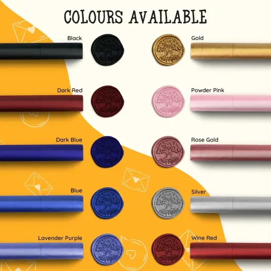 Artellius 30-Pack Premium Sealing Wax Sticks - Wax Seal Glue Gun Sticks for Crafting, Invitations & Letters - Black {6}