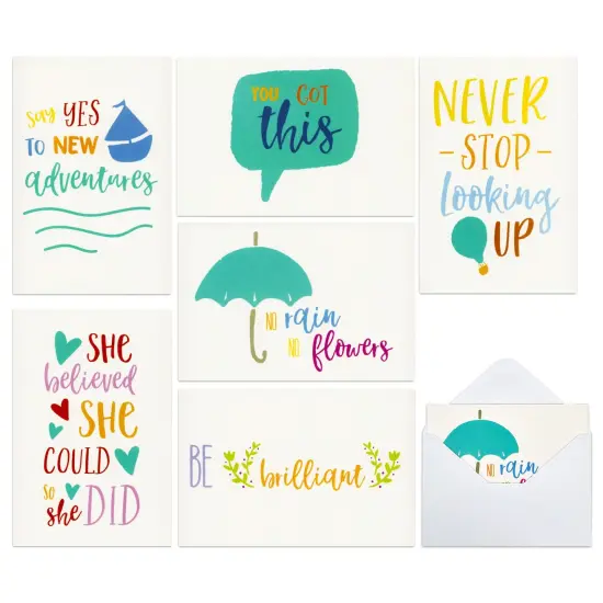 48 Count Motivational Cards with Quotes for Kindness Gifts, Inspirational Notes and Envelopes, 4x6 Multicolor {1}