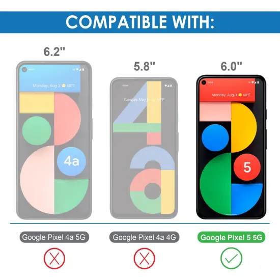 Insten Screen Protector For Google Pixel 5 (2020) Tempered Glass Cover, Anti Scratch, Touch Sensitive, Case Friendly, Clear {5}