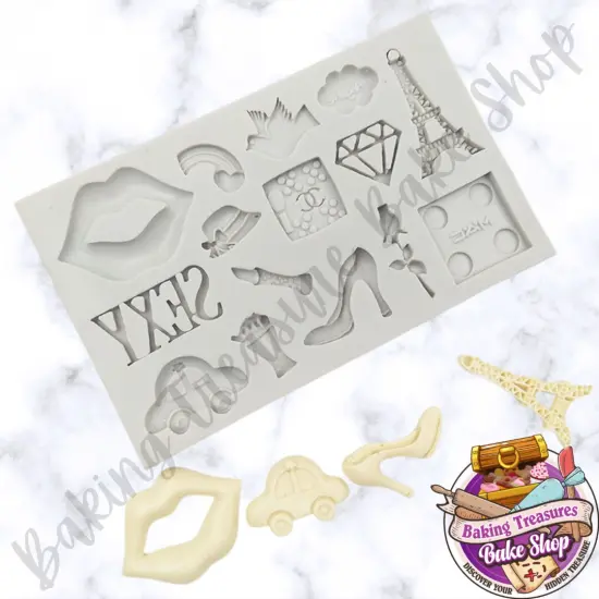 Lips, Eiffel Tower and Makeup Silicone Mold {1}