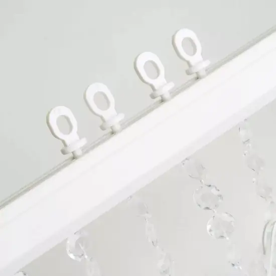 BEADED DOOR CURTAIN 8 ft long Clear Acrylic Diamond Cut Adjustable Strands {3}