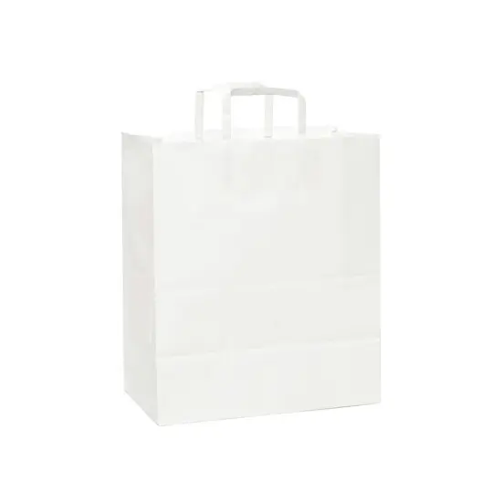 White Paper Bags with Flat Handles 12" x 7" x 12" {2}