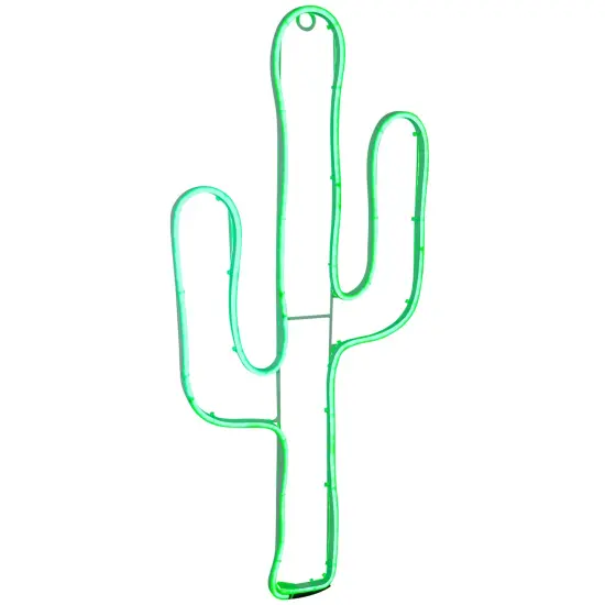 Northlight LED Cactus Neon Lighted Wall Art - 24.5" - Green {6}