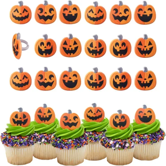 24 Pack Jack O' Lantern Cupcake Rings {1}
