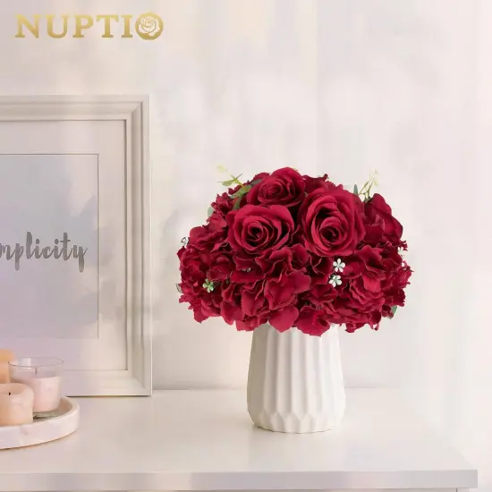 2 Pcs 11.8 inch Diameter Artificial Flower Ball Arrangement Bouquet Centerpiece {4}