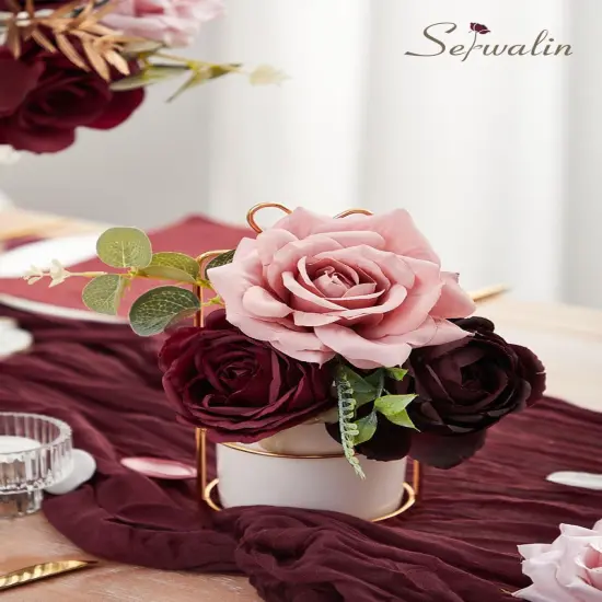 Pink Artificial Flowers Bouquet {5}