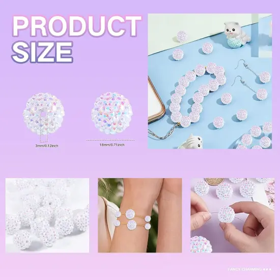 20pcs 18mm Rhinestone Beads for Pens {3}