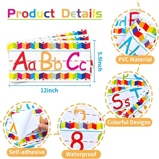 12 Pcs Self Adhesive Alphabet Number Line for Classroom {2}