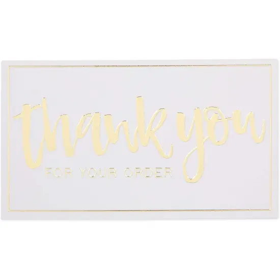 Thank You For Your Order Cards for Small Business, Gold Foil (3.5 x 2 In, 200 Pack) {4}