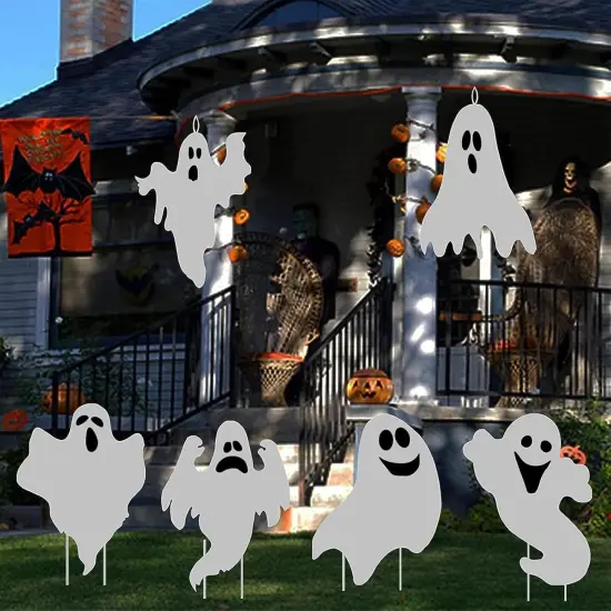 6 PCS Ghost Stakes Outside Decor - Double Sided {2}