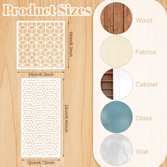 24Pcs Reusable Geometric Painting Stencils {2}