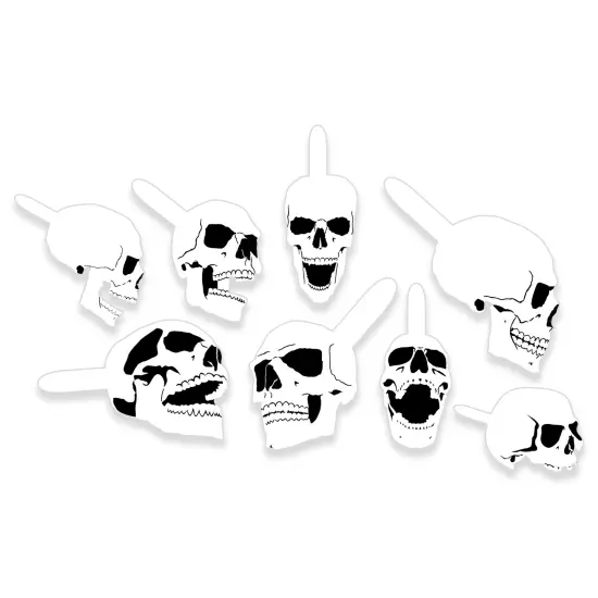 Custom Shop Airbrush Stencil Skull Design Set #9 (8 Different Mini Skull Designs) - 8 Laser Cut Reusable Templates {1}
