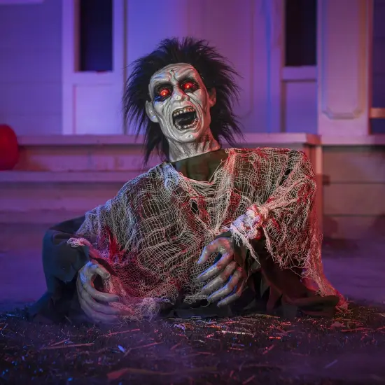 Halloween Animatronics - Zombie Groundbreaker with Sound & Glowing Eyes {2}
