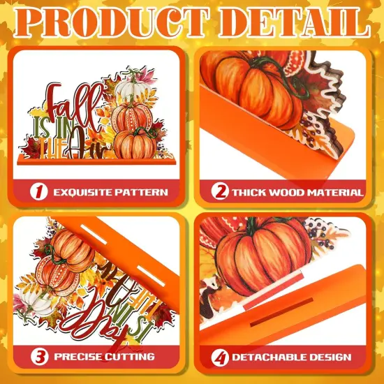 6Pcs Fall Wooden Sign Tabletop Decorations {4}