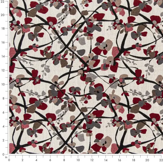 Crimson - Red & Burgundy Abstract & Geometric,Leaves Upholstery Fabric 54 Inches" {3}
