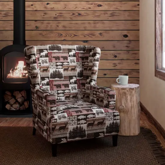 Moose Currant - Brown,Red & Burgundy Novelty Upholstery Fabric 54 Inches" {2}