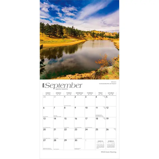 Wyoming Wild & Scenic | 2026 12 x 24 Inch (Hanging) Monthly Square Wall Calendar | Plastic-Free {4}