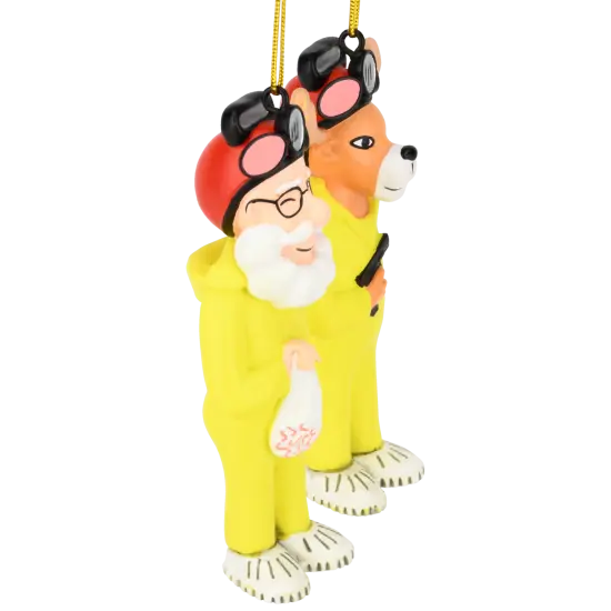 Tree Buddees Breaking Bulbs Christmas Ornaments 2 Pack Funny Parody Santa & Reindeer in Hazmat Suits {4}