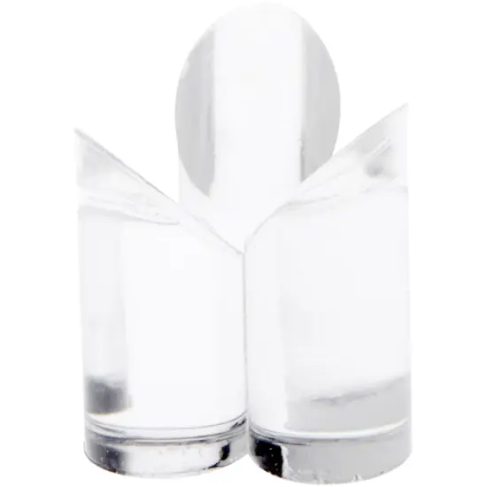 Plymor Clear Acrylic 3-Cylinder Sphere Stand to Hold Egg, Marble, Ball or Sphere, 1.5" H x 1.25" W x 1.25" D {1}