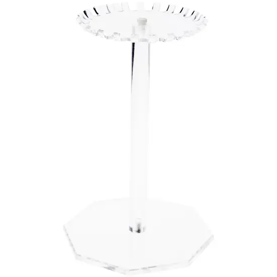 Plymor Clear Acrylic Circular-Top Rotating Necklace Holder, 13" H x 8" W x 8" D (Holds 23 Hooks for Necklaces) {1}