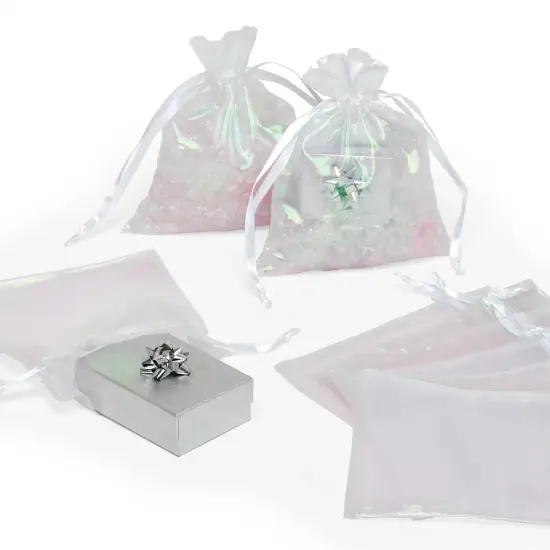 Shiny Iridescent Fabric Bag 3" x 4" {5}