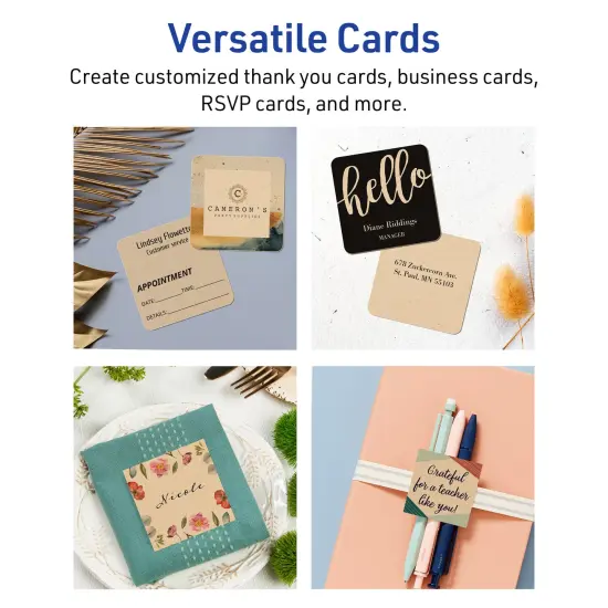Avery Kraft Brown Square Cards, 3" x 3" Square {3}