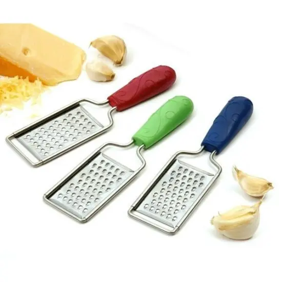 Norpro Grip-EZ Mini Stainless Steel Grater - Cheese Garlic Nutmeg Blue {5}