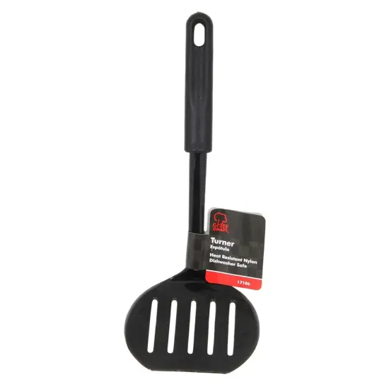 Chef Craft Heat-Resistant Black Nylon Slotted Jumbo Turner Spatula {3}