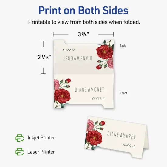 Avery Matte Ivory Tent Cards, 2-1/16" x 3-3/4" Arched {6}