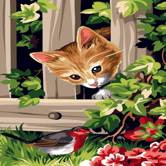 Needlepoint canvas for halfstitch without yarn The Barrier SEU928.368 Seg De Paris Printed Tapestry Canvas {1}