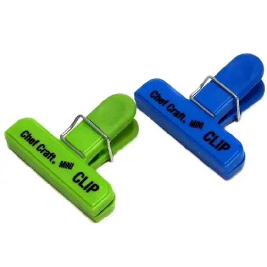 Chef Craft 2pc Plastic Magnetic Mini 3" Chip Bag Clips - Blue / Green {2}