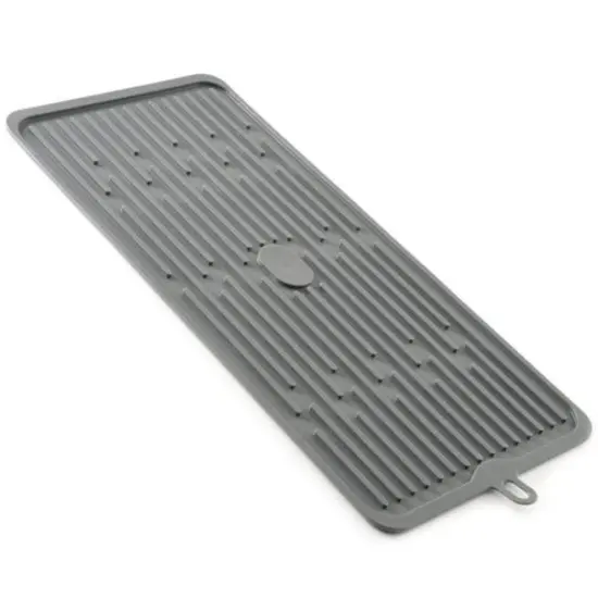 Norpro 18.5" x 8" Silicone Dish Drying Drain Mat - Grey {4}