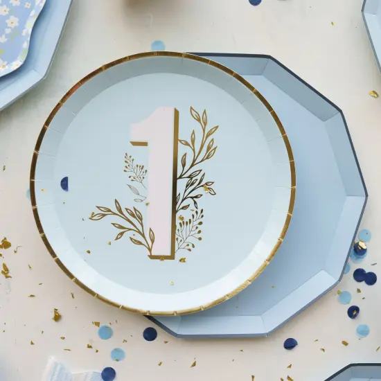 SKY BLUE SIGNATURE LARGE PLATES {4}