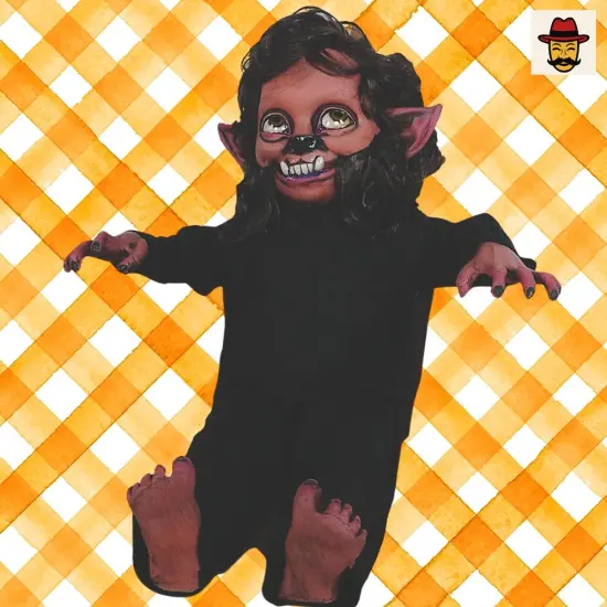 Wolfie Monster Kid Costume Poseable Childlike Werewolf Prop {5}