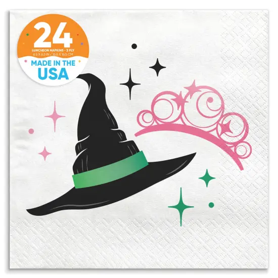 Big Dot of Happiness Witch Party Napkins, Good Pink and Green Birthday or Witch Halloween Decor, White 3-Ply Paper Luncheon Napkins - 24 Count {1}