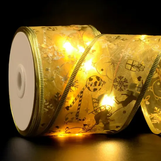 2.5Inch x 66Ft 200 Led Christmas Tree Ribbon Lights with 8 Lighting Modes, Battery Operated {5}