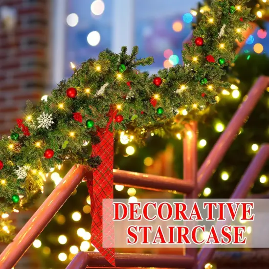 6 ft Christmas Garland Decoration with Lights {4}