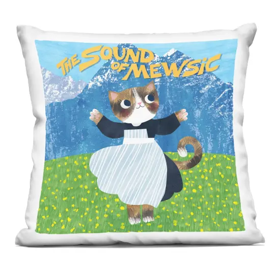 Stupell Industries Sound Of Mewsic Cat Parody Indoor Pillow, 18 x 7 x 18 {1}