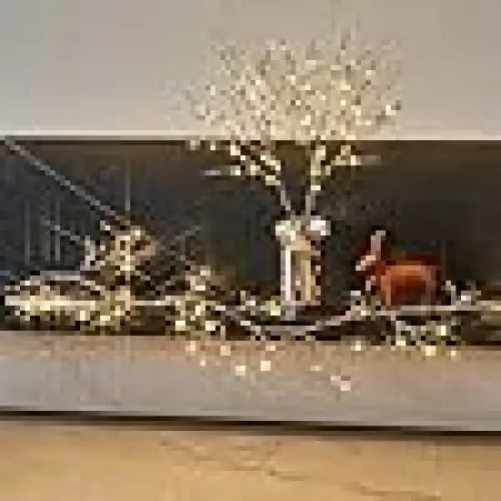 Lit Christmas Brown Twig Garland Winter Home Holiday Indoor Use {2}