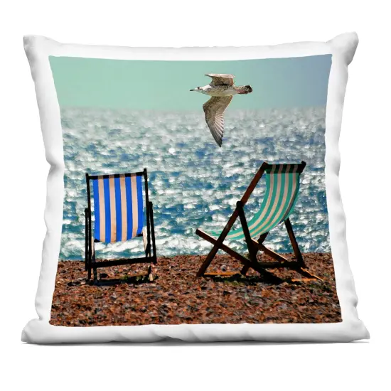 Stupell Industries Glorious Flight Beach Chairs Indoor Pillow, 18 x 7 x 18 {1}