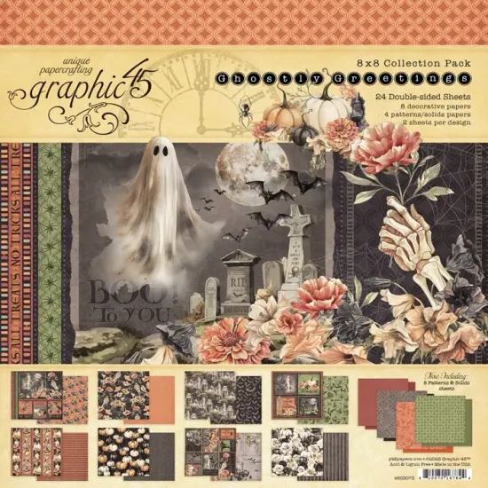 Graphic 45 Collection Pack 8"X8"-Ghostly Greetings {1}