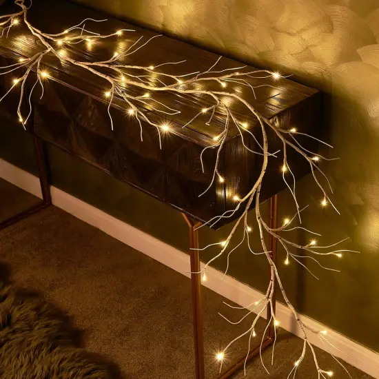 Birch Garland with Lights 6FT 48 LED {4}