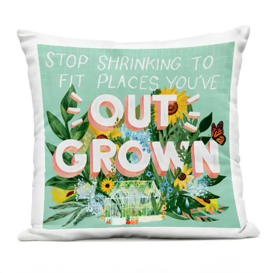 Stupell Industries Stop Shrinking To Places You've Outgrown Outdoor Pillow, 18 x 7 x 18 {1}