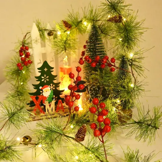 Christmas Garlands 6.56FT 30 LED Remote Garlands with Lights Battery Operated {6}